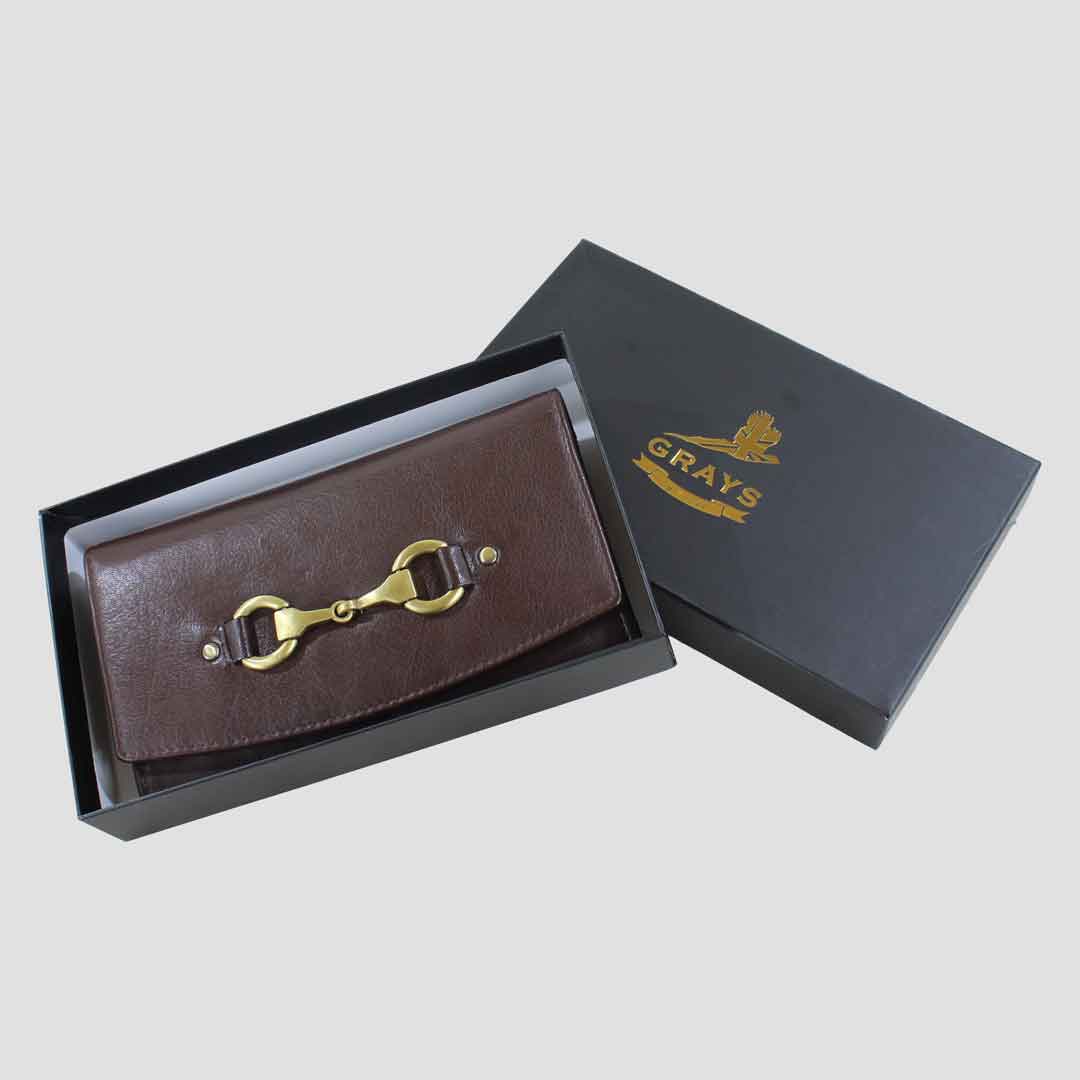 Sadie Purse with Snaffle in Brown Leather