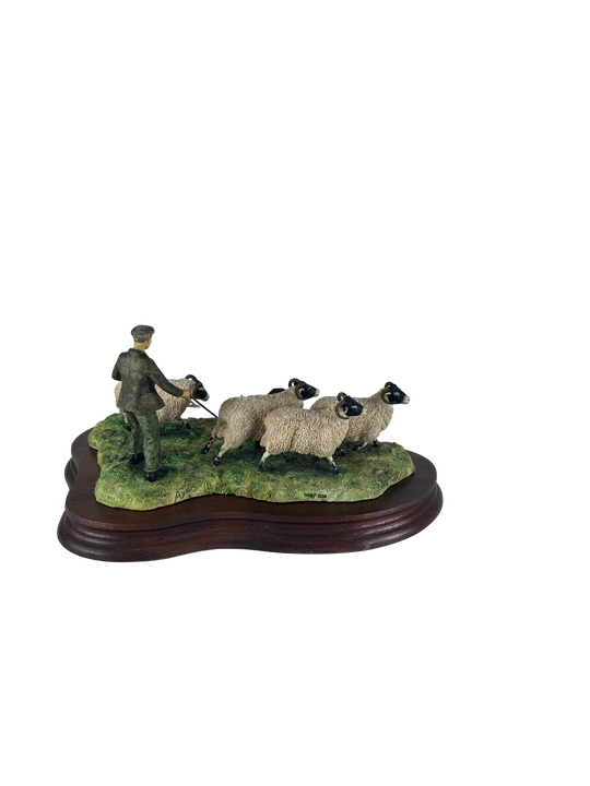 Shedding Shepherd and Sheep by  Border Fine Arts