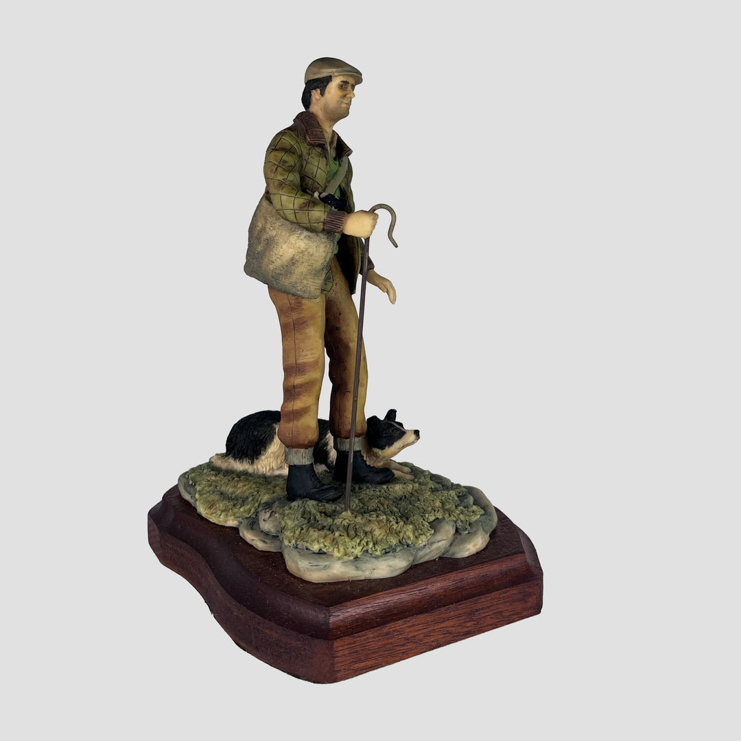 Shepherd And Collie With Lamb Border Fine Arts Farmyard