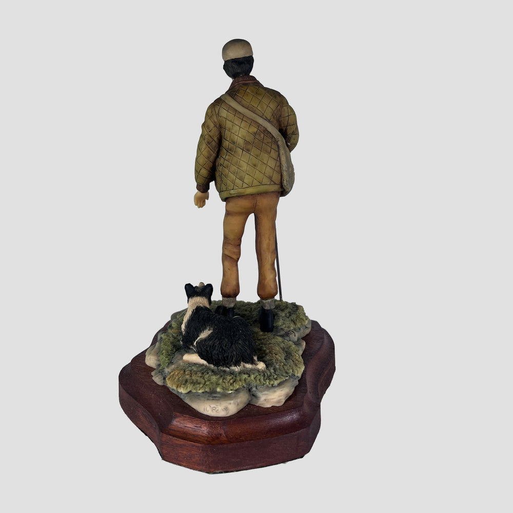 Shepherd And Collie With Lamb Border Fine Arts Farmyard