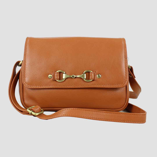 Isla Shoulder Bag with Snaffle in Tan
