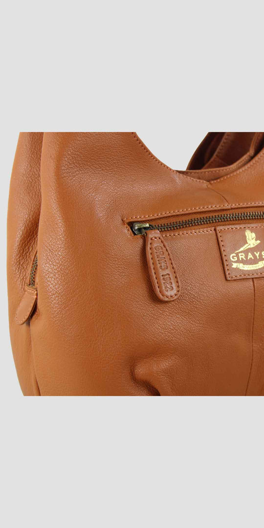 Grace Slouchy Snaffle Handbag in Tan