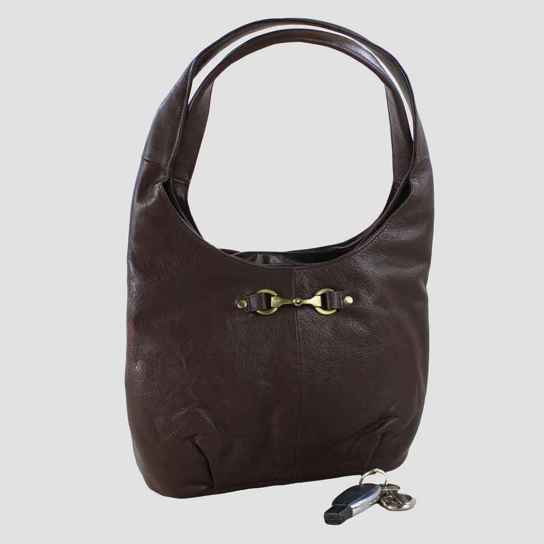 Grace Slouchy Snaffle Handbag in Brown