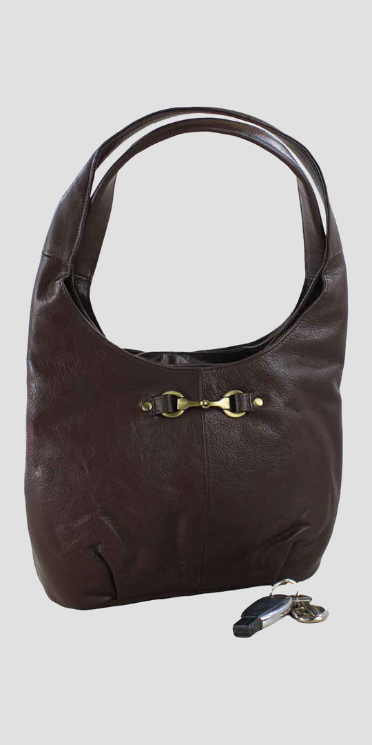 Grace Slouchy Snaffle Handbag in Brown