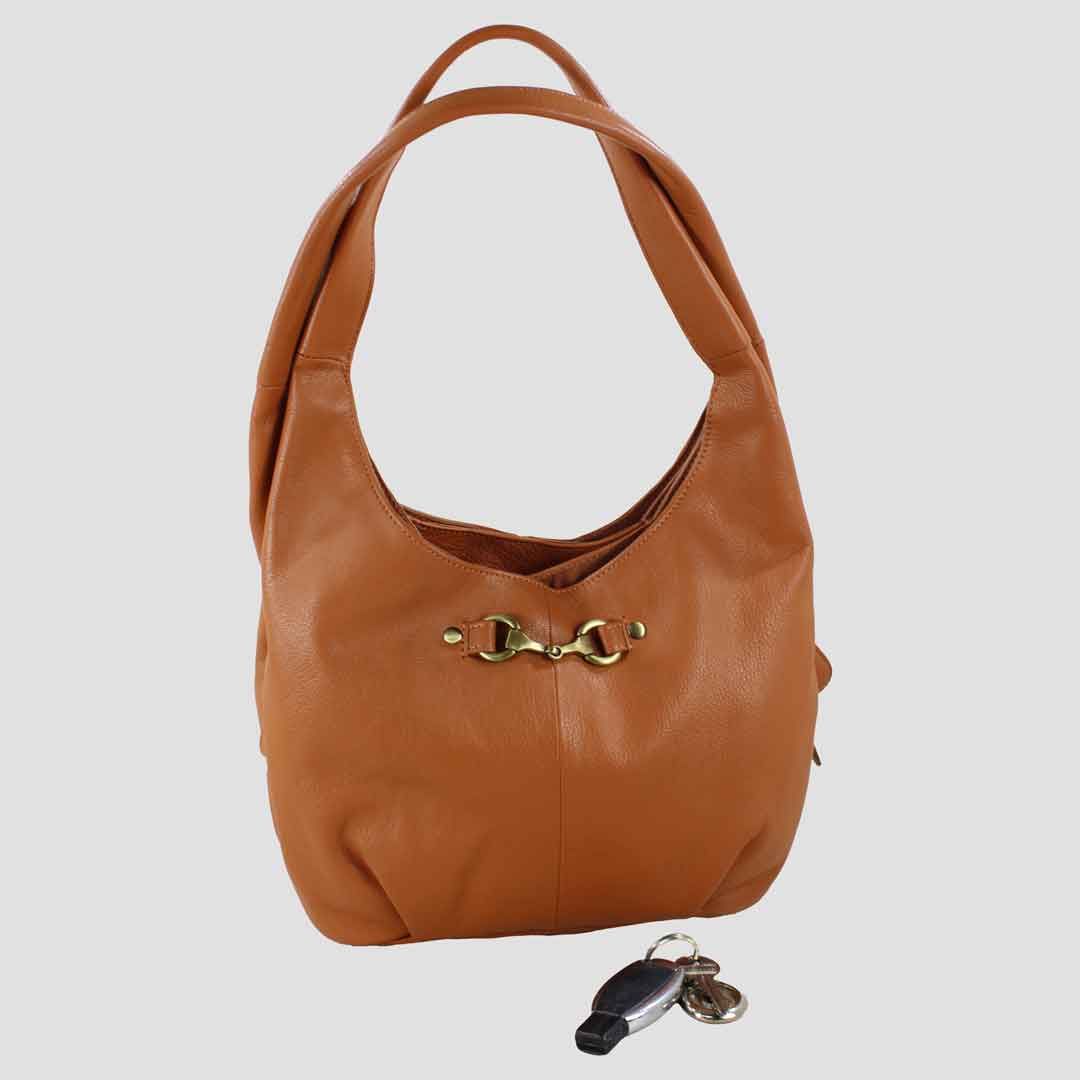 Grace Slouchy Snaffle Handbag in Tan
