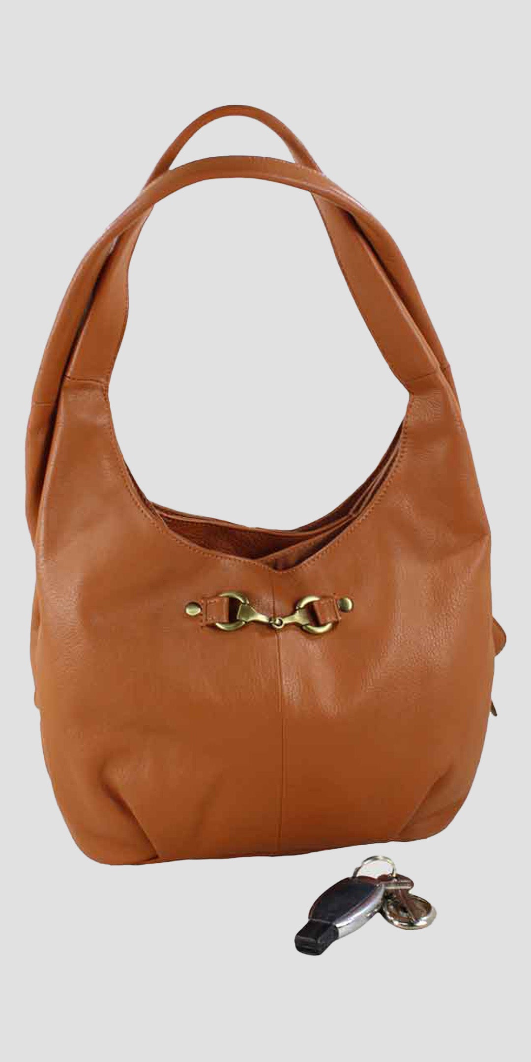 Grace Slouchy Snaffle Handbag in Tan