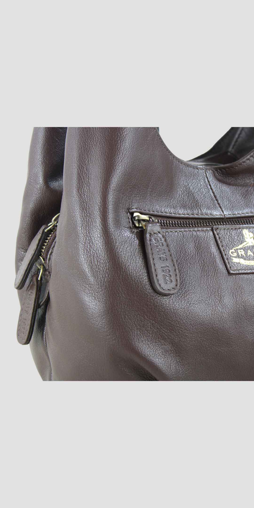 Grace Slouchy Snaffle Handbag in Brown