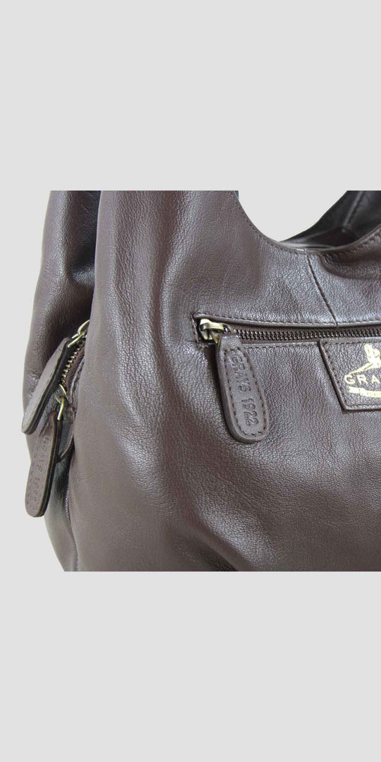 Grace Slouchy Snaffle Handbag in Brown