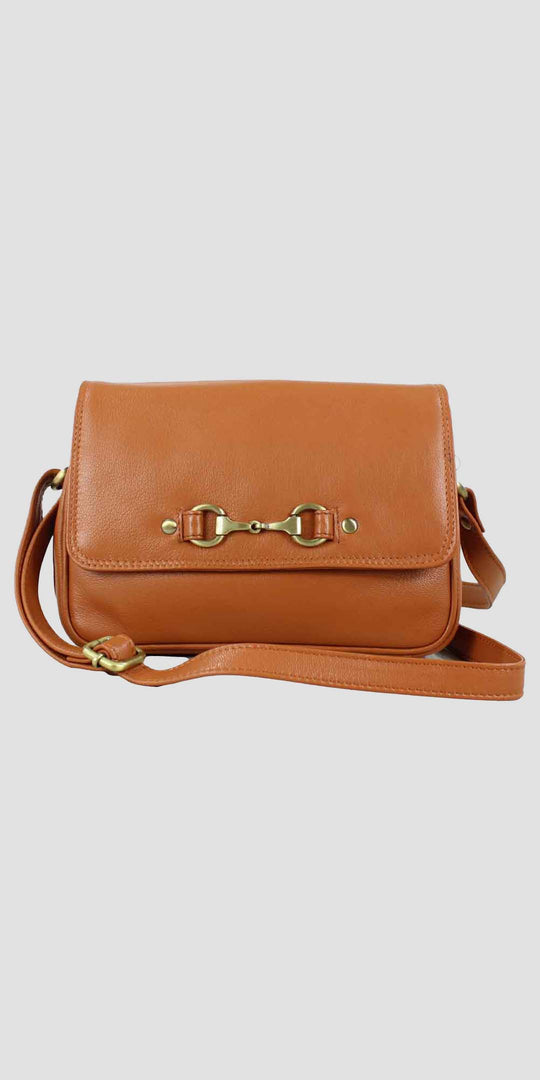 Isla Shoulder Bag with Snaffle in Tan