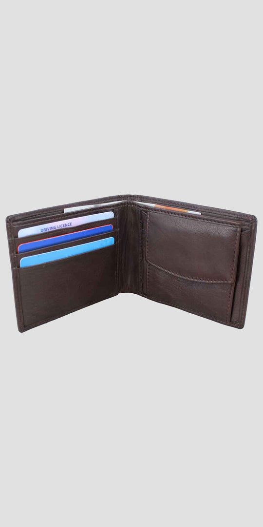Sunny Leather Wallet With Coin Pocket Brown
