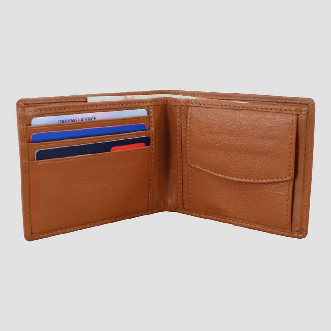 Sunny Leather Wallet With Coin Pocket Tan