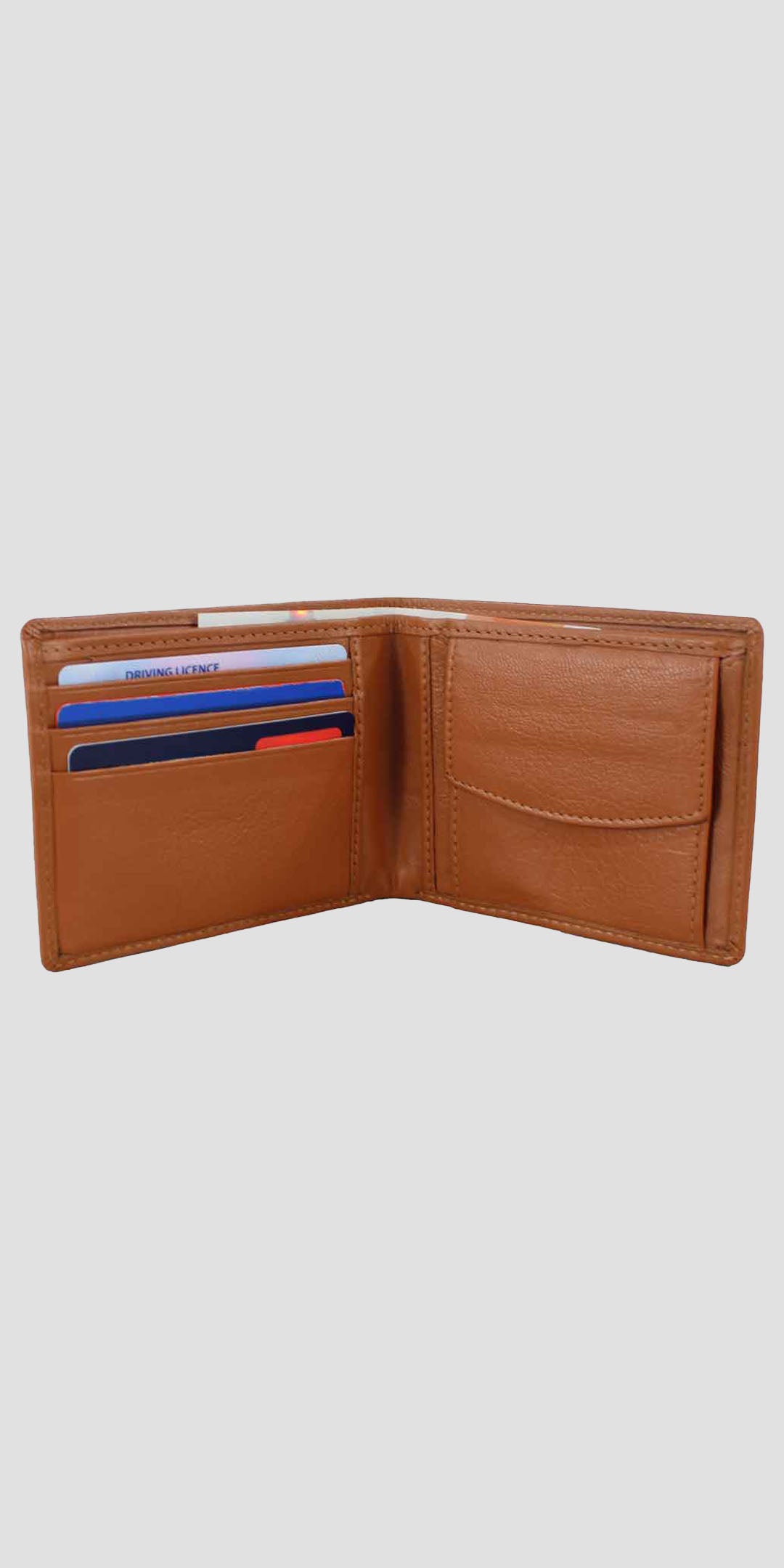Sunny Leather Wallet With Coin Pocket Tan