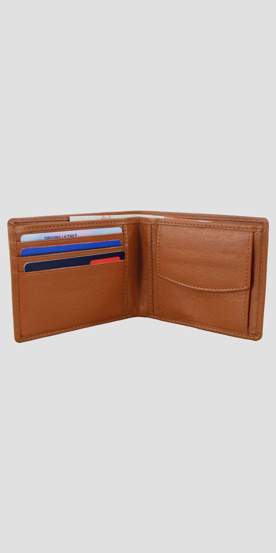 Sunny Leather Wallet With Coin Pocket Tan