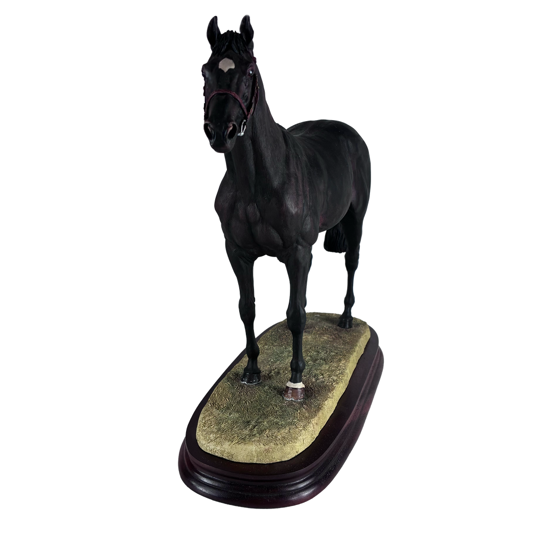 Thoroughbred Stallion Bay Standing Style Two Border Fine Arts Model by Anne Wall