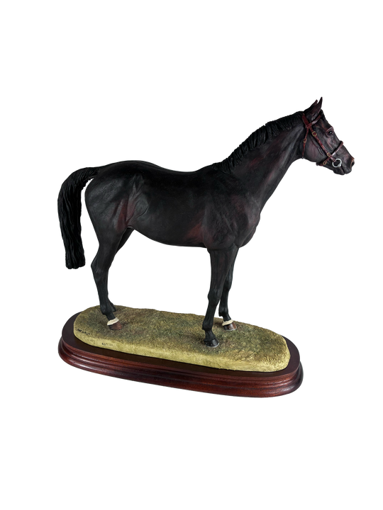 Thoroughbred Stallion Bay Standing Style Two Border Fine Arts Model by Anne Wall