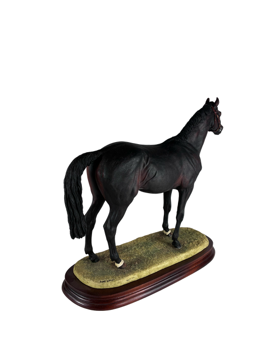 Thoroughbred Stallion Bay Standing Style Two Border Fine Arts Model by Anne Wall