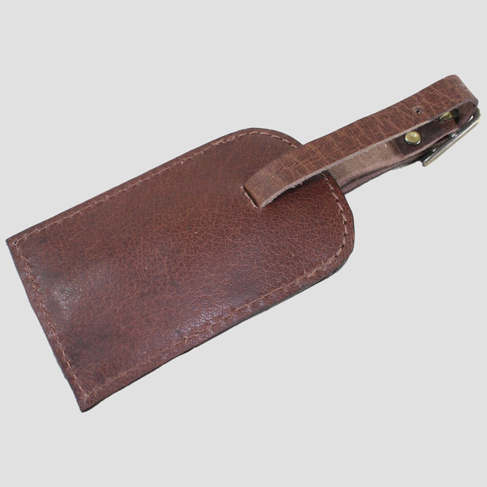 Luggage Tag With Snaffle Brown