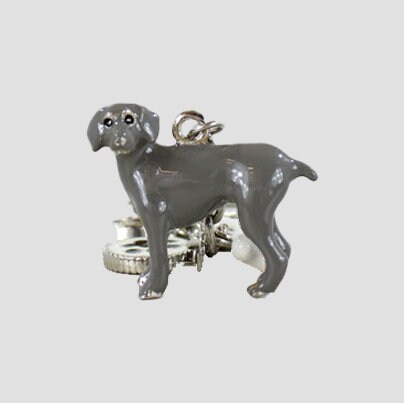 Charm Keyring Standing Dog Grey