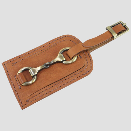 Luggage Tag With Snaffle Antique Tan