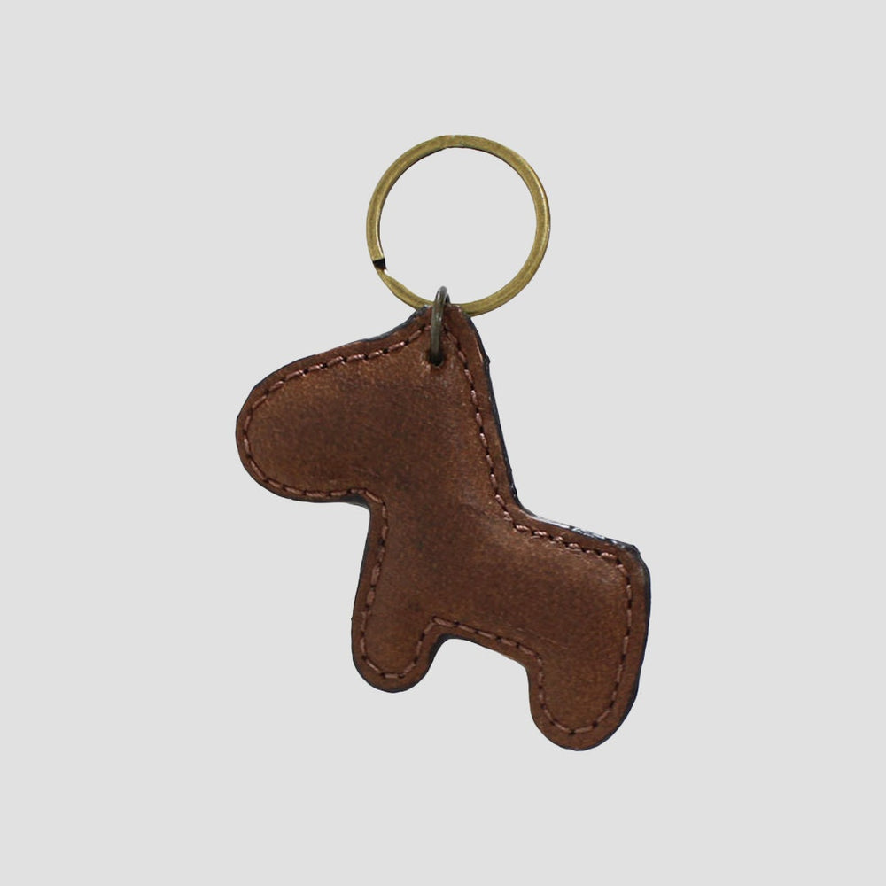 Keyring Horse Shaped In Leather Brown