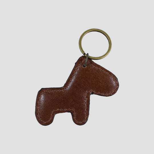 Keyring Horse Shaped In Leather Brown