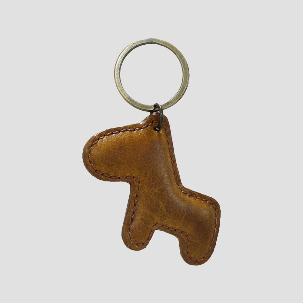 Keyring Horse Shaped In Leather Tan
