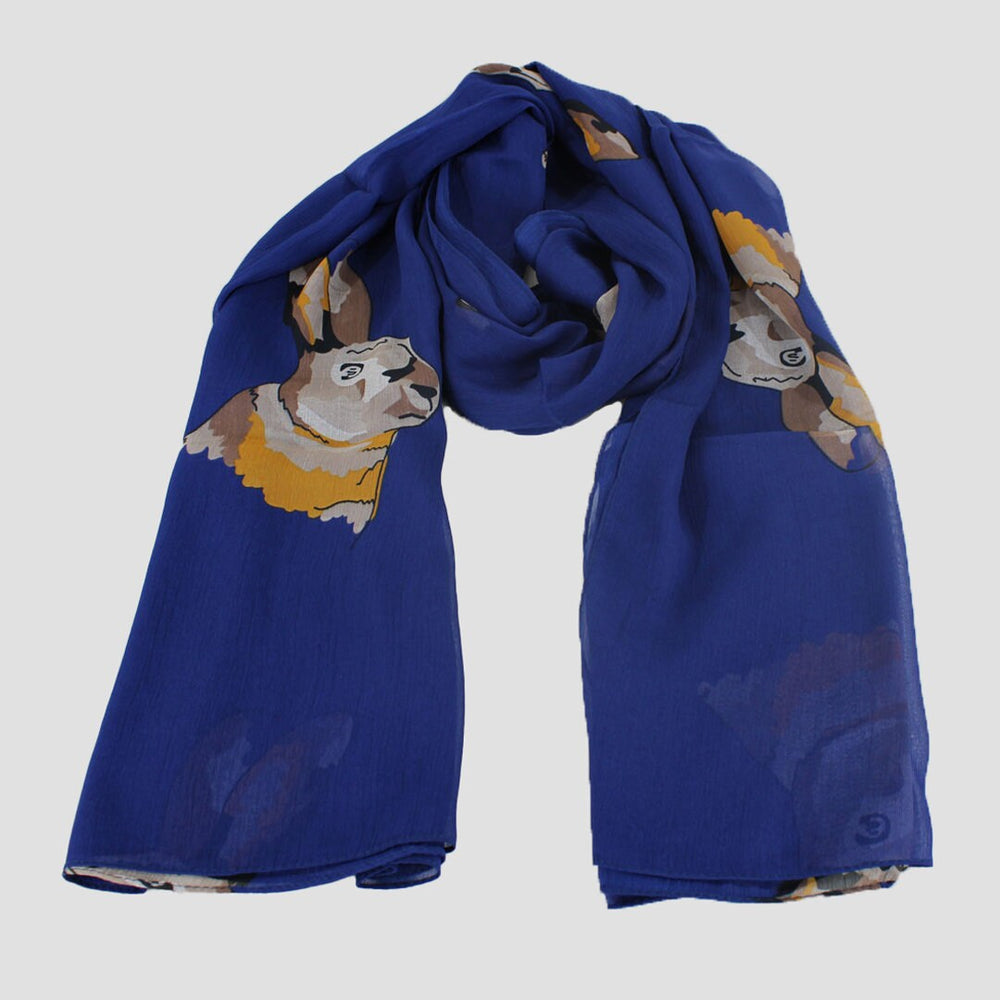 Scarf Hares Blue