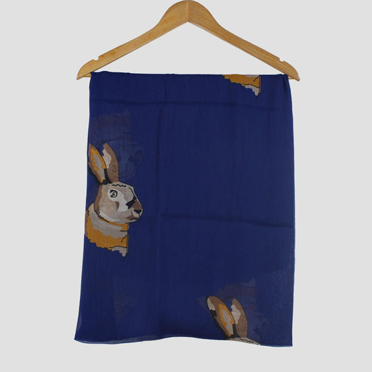 Scarf Hares Blue