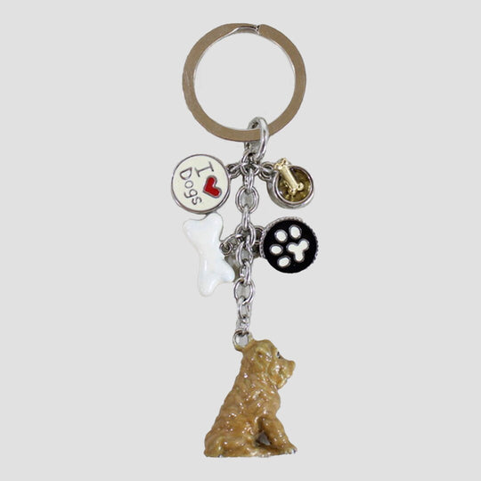 Charm Keyring Toy Dog Brown