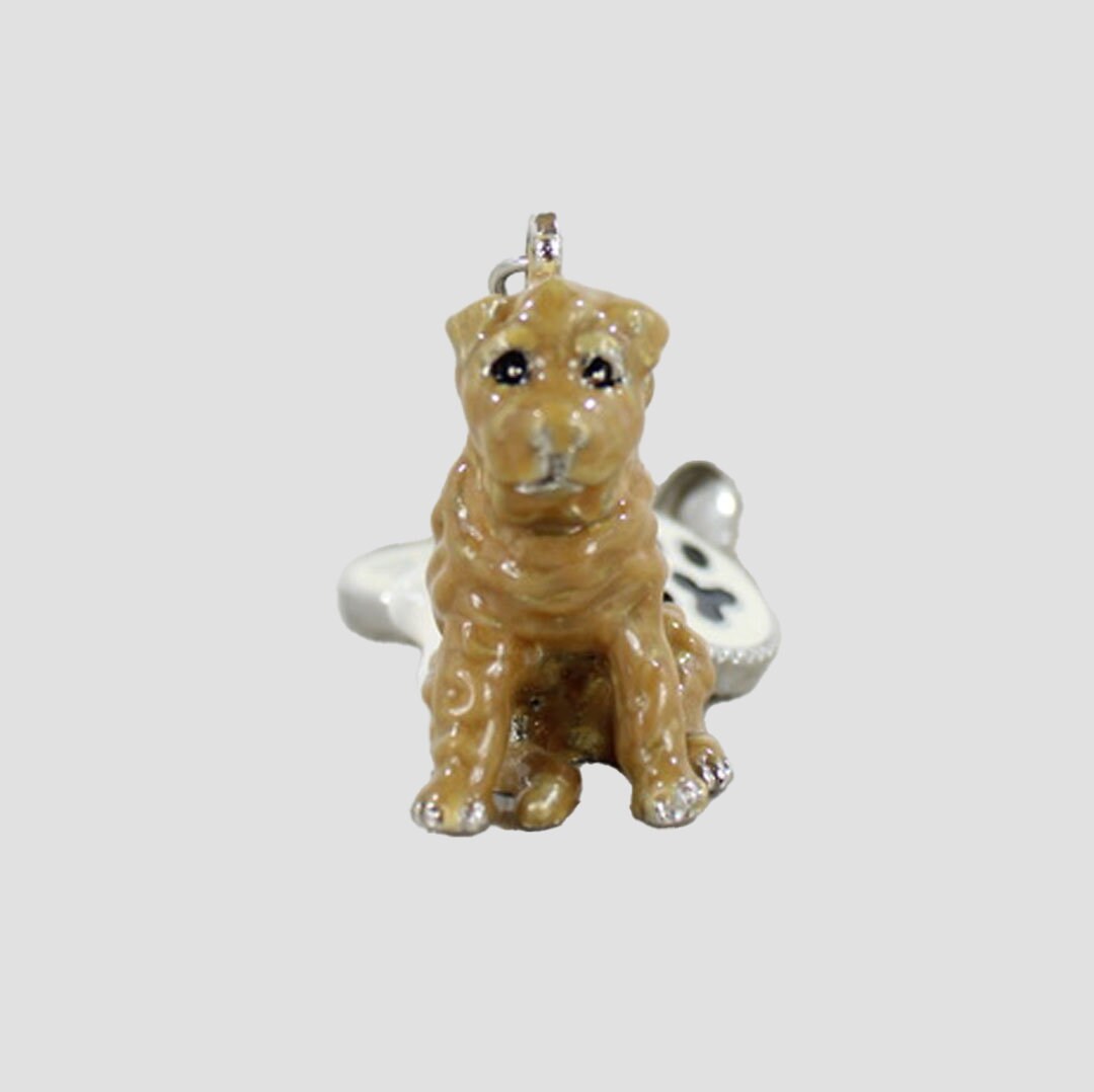 Charm Keyring Toy Dog Brown