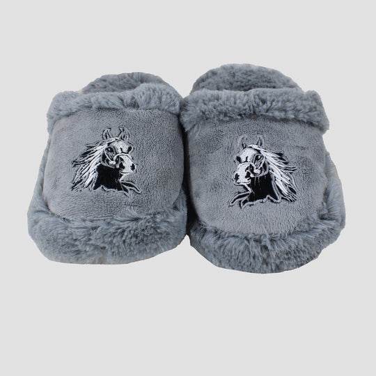 Horse Head Grey Slippers Small