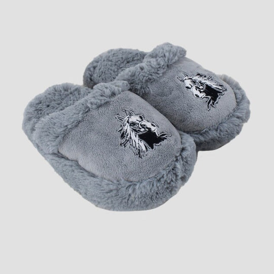 Horse Head Grey Slippers Small