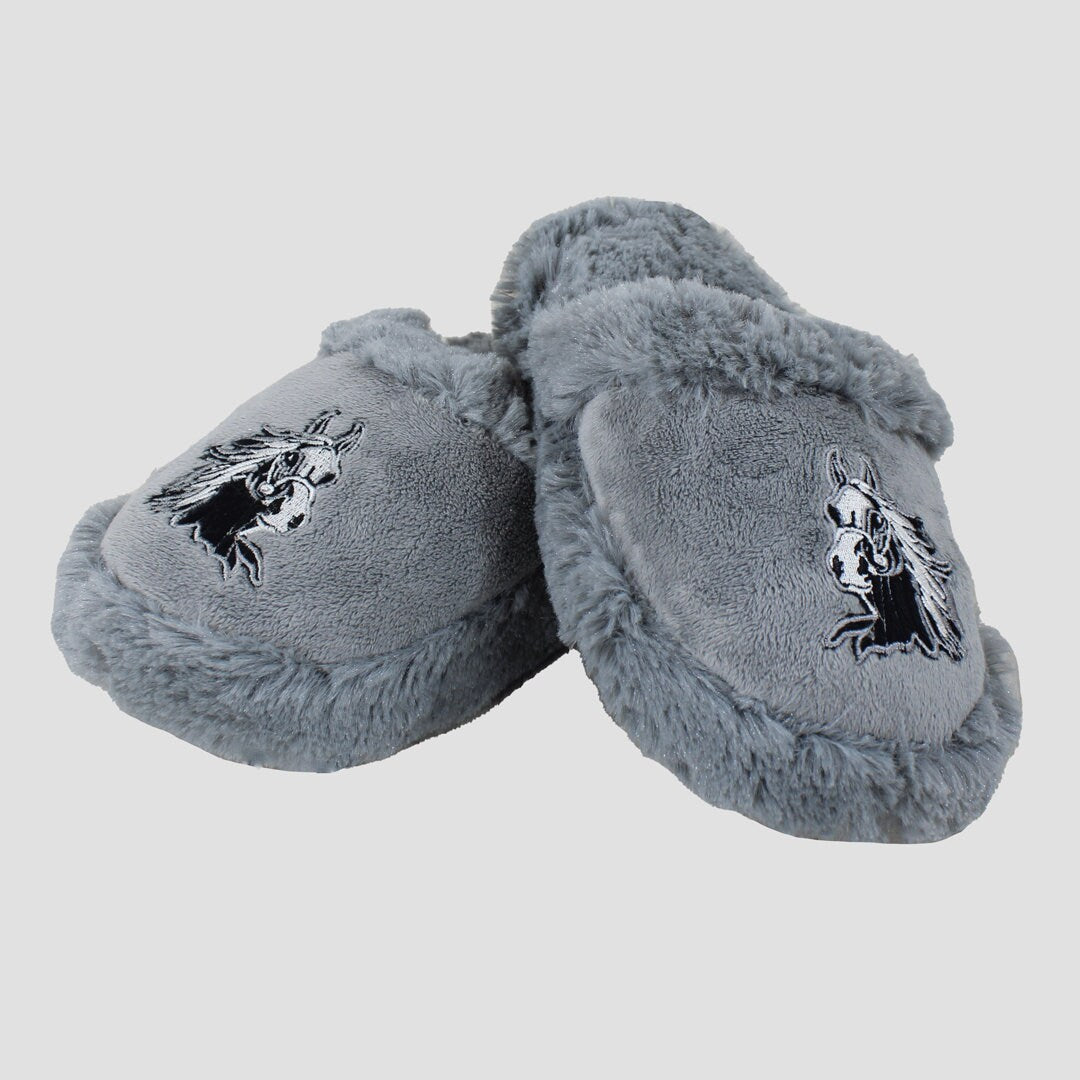 Horse Head Grey Slippers Small