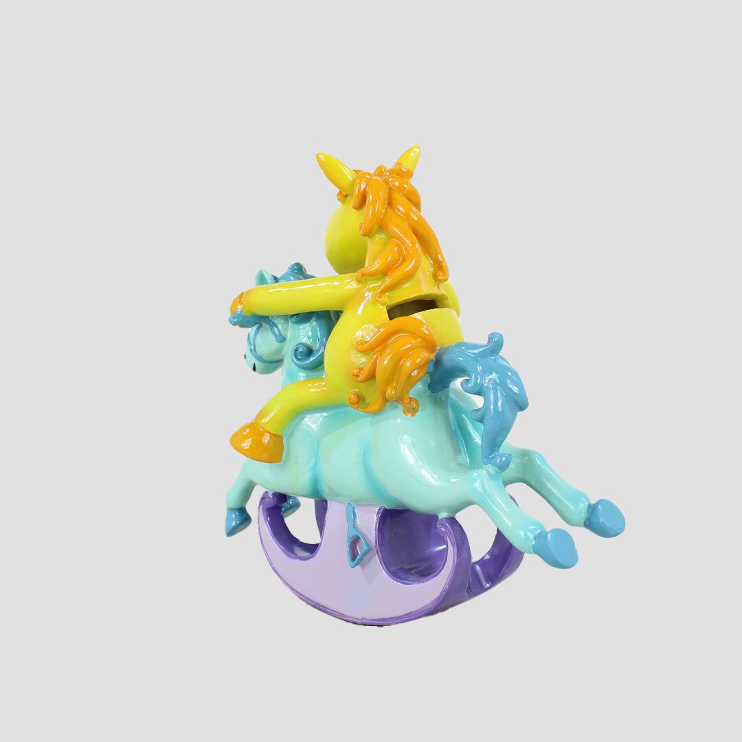 Rocking Horse And Pony Money Box Yellow