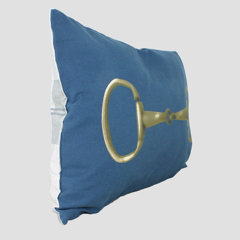 Snaffle Gold Royal Blue Cushion
