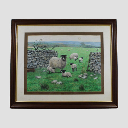 Spring Lambing Framed Original Artwork