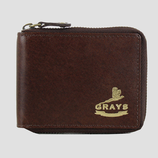 Barrington Round Zip Wallet Brown