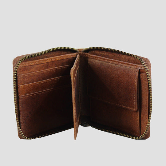 Barrington Round Zip Wallet Tan