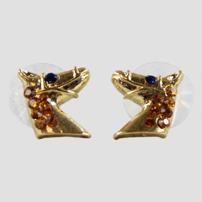 Horse Head Earrings Gold Plated