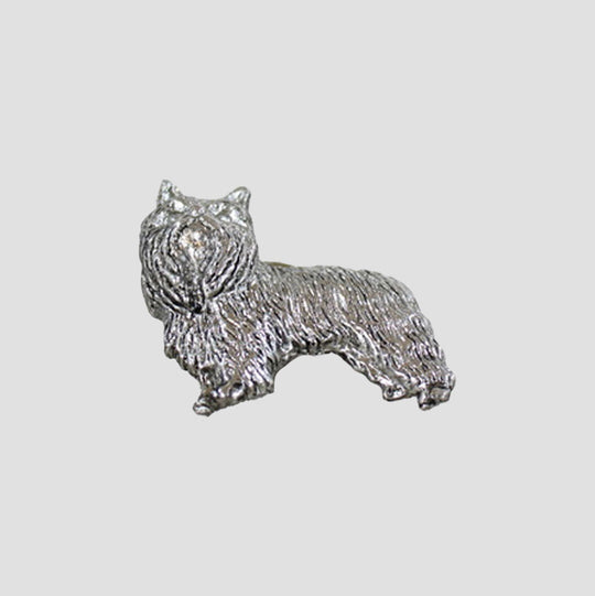 Pewter Pin Badge Yorkie Dog