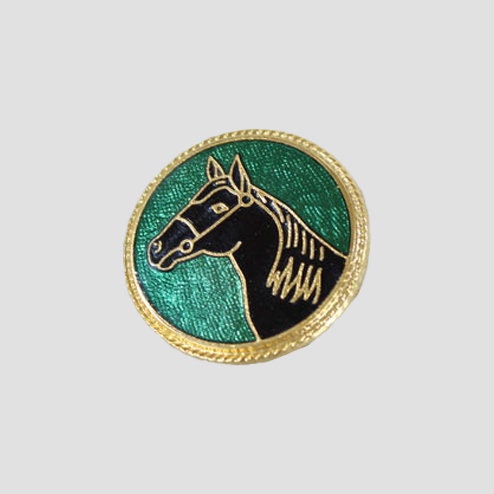 Pin Badge Black Horse Head