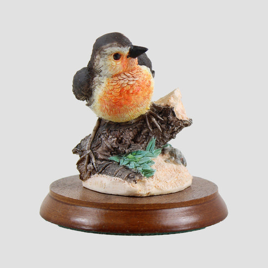 Miniature Robin On Log Border Fine Arts Birds