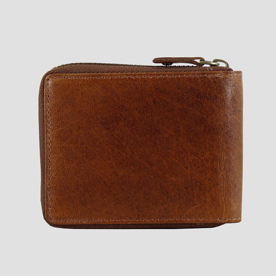 Barrington Round Zip Wallet Tan