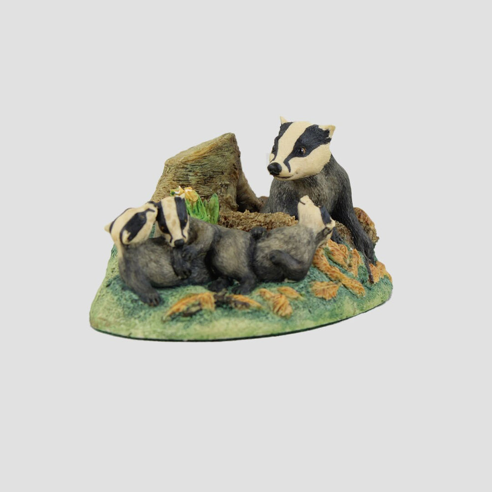 Badger Family Border Fine Arts Wildlife