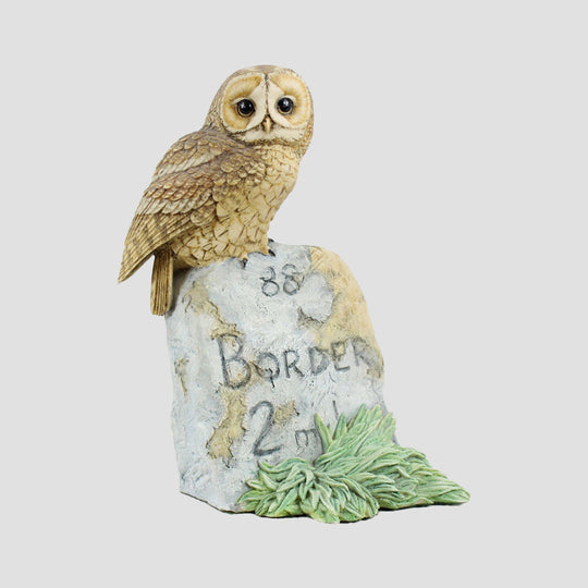 Tawny Owl On Milestone Border Fine Arts Birds