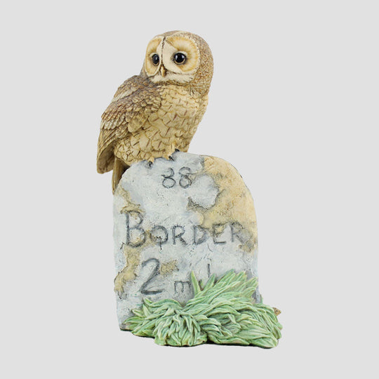 Tawny Owl On Milestone Border Fine Arts Birds