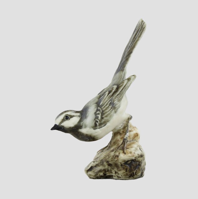 Grey Bird In Porcelain