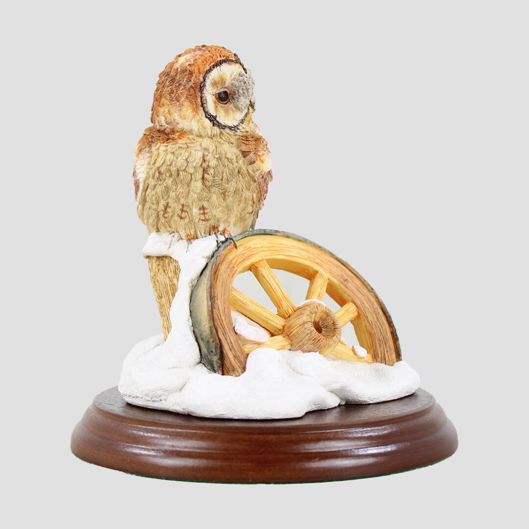 Tawny Owl on Wheel Border Fine Arts Birds