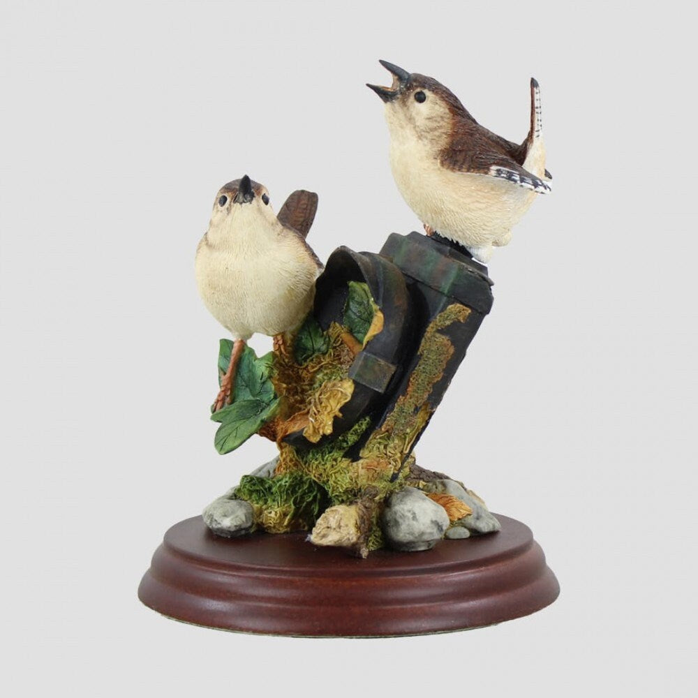 Wrens On Lamp Border Fine Arts Birds